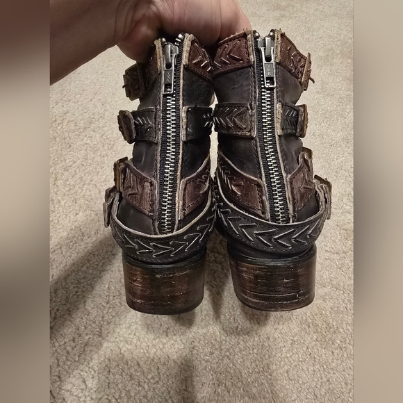 Women's Black and Brown Ankle Boots - Picture 7 of 11